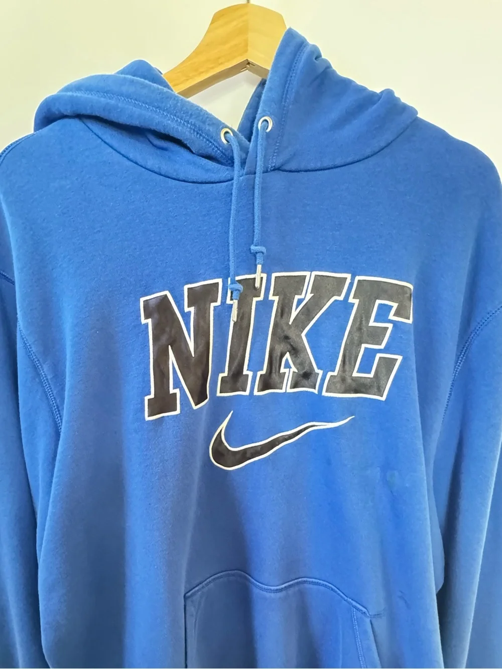Nike Men’s Royal Blue Pullover Hoodie with White Logo